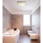 Plafonieră din plastic nichel mat/satinat/alb, alb, iluminare din spate, funcție de memorie, IP44, 3 niveluri de lumină prin intermediul comutatorului de perete (100-50-10%), L x l x I: 420x420x25mm, LED 24W 230V, 2700lm Sursă, 2300lm Ieșire, 3000K - imagine 2