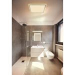 Plafonieră din plastic nichel mat/satinat/alb, alb, iluminare din spate, funcție de memorie, IP44, 3 niveluri de lumină prin intermediul comutatorului de perete (100-50-10%), L x l x I: 420x420x25mm, LED 24W 230V, 2700lm Sursă, 2300lm Ieșire, 3000K - imagine 3