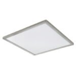 Plafonieră din plastic nichel mat/satinat/alb, alb, iluminare din spate, funcție de memorie, IP44, 3 niveluri de lumină prin intermediul comutatorului de perete (100-50-10%), L x l x I: 420x420x25mm, LED 24W 230V, 2700lm Sursă, 2300lm Ieșire, 3000K - imagine 4