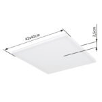 Plafoniera plastic alb, plastic satinat/alb, alb, iluminare din spate, 3 niveluri de iluminare folosind un comutator de perete (100-50-10%), functie de memorie, IP44, LxLxH: 420x420x25mm, inclusiv LED 24W 230V, sursa 2700lm, iesire 2300lm, 3000K - imagine 5