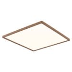 Plafonieră cu optică din lemn de plastic, plastic satinat/alb, alb, funcție de memorie, IP44, 3 niveluri de lumină prin intermediul comutatorului de perete (100-50-10%), L x l x I: 420x420x25mm, incl. LED 24W 230V, 2700lm Sursă, 2300lm Ieșire, 3000K