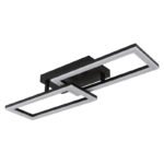 Plafoniera metal negru mat, plastic negru mat, plastic opal, mobil, LxLxA: 614x195x90mm, incl. LED 20W 230V, sursa 2000lm, iesire 1300lm, 3000K. - imagine 3