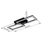 Plafoniera metal negru mat, plastic negru mat, plastic opal, mobil, LxLxA: 614x195x90mm, incl. LED 20W 230V, sursa 2000lm, iesire 1300lm, 3000K. - imagine 6