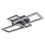 Plafoniera plastic negru mat, plastic gri mat, plastic opal, mobil, LxLxA: 614x341x93mm, incl. LED 24W 230V, sursa 3200lm, iesire 1900lm, 3000K - imagine 3