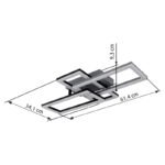 Plafoniera plastic negru mat, plastic gri mat, plastic opal, mobil, LxLxA: 614x341x93mm, incl. LED 24W 230V, sursa 3200lm, iesire 1900lm, 3000K - imagine 6