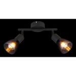 Plafoniera Spot metalic negru mat, sticlă de culoare fumurie, gradient transparent, LxLxA: 220x80x185mm, fără 2x E14 25W 230V - imagine 4