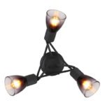 Plafonieră metal negru mat, sticlă fumurie, gradient transparent, ø: 380mm, H: 185mm, fără 3x E14 25W 230V - imagine 5