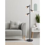 Lampadar Satella, Negru mat, E14 3x25W, L300xH1610mm, Globo