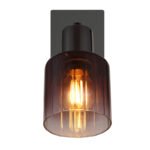 Aplica Spot din metal negru-crom, sticlă de culoarea cupru, gradient transparent, comutator basculant pe articol, LxA: 80x160mm, AL: 160mm, excl. 1x E14 40W 230V - imagine 5