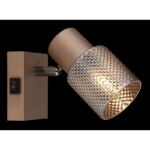 Aplica Spotlight metal cafea mat, metal negru-crom, metal cafea mat, sticlă fumurie cu efect de cristal, comutator basculant pe articol, LxA: 70x120mm, AL: 125mm, excl. 1x E14 40W 230V - imagine 3