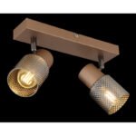 Plafoniera Spotlight metal culoare cafea mat, metal negru-crom, metal culoare cafea mat, sticlă fumurie cu efect de cristal, LxLxA: 260x120x125mm, excl. 2x E14 40W 230V - imagine 3