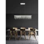 Suspensie crom, cristale K5, 3 trepte 3000-4500-6000K, dimabil, telecomanda, culori fixabile LxlxH: 900x110x1500, inclusiv 1xLED 24W 38,4V, 1700lm. - imagine 3