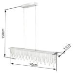 Suspensie crom, cristale K5, 3 trepte 3000-4500-6000K, dimabil, telecomanda, culori fixabile LxlxH: 900x110x1500, inclusiv 1xLED 24W 38,4V, 1700lm. - imagine 7