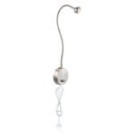 Aplica de perete nichel satinat, crom, acril, cablu de alimentare transparent, flexo, comutator, H: 520, AL: 410, inclusiv 1xLED 3W 3,6V, 150lm, 3000K.