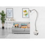 Aplica de perete nichel satinat, crom, acril, cablu de alimentare transparent, flexo, comutator, H: 520, AL: 410, inclusiv 1xLED 3W 3,6V, 150lm, 3000K. - imagine 3