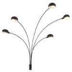 Lampadar metal negru, marmură neagră, LxLxA: 1300x1200x2000mm, lungime cablu 1800mm,excl 5x E14 40W 230V - imagine 4