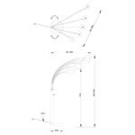 Lampadar metal negru, marmură neagră, LxLxA: 1300x1200x2000mm, lungime cablu 1800mm,excl 5x E14 40W 230V - imagine 6