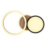 Plafonieră metal negru mat, MDF, imitație de lemn închis, plastic alb, rotativ/inclinabil, L x l x I: 515x300x105mm, incl. LED 28W 230V, sursă 3300lm, ieșire 2100lm, 3000K - imagine 4
