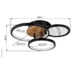 Plafonieră Sid, Negru mat, LED 30W 3000K, L400xH105mm, Globo - imagine 6