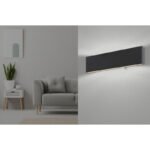 Aplica de perete aluminiu negru, acril alb, luminează în sus și în jos, intrerupator, LxH: 295x80, AL: 45, incl. 1xLED 12W 230V, sursă 1200lm, ieșire 380lm, 3000K - imagine 2