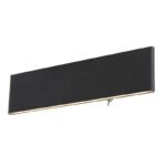 Aplica de perete aluminiu negru, acril alb, luminează în sus și în jos, intrerupator, LxH: 295x80, AL: 45, incl. 1xLED 12W 230V, sursă 1200lm, ieșire 380lm, 3000K