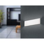 Aplica de perete, aluminiu,alb acril, lumina sus și în jos, intrerupator, WxH: 295x80, AL: 45, inclusiv 1xLED 12W 230V, ieșire 600lm, 3000K.