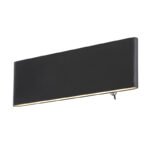 Aplica de perete aluminiu negru, acril alb, luminează în sus și în jos, intrerupator, LxH: 225x80, AL: 45, incl. 1xLED 8W 230V, sursă 850lm, ieșire 240lm, 3000K