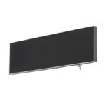 Aplica de perete aluminiu negru, acril alb, luminează în sus și în jos, intrerupator, LxH: 225x80, AL: 45, incl. 1xLED 8W 230V, sursă 850lm, ieșire 240lm, 3000K - imagine 3