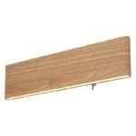 Aplica de perete metal lemn aspect maro, acril alb, luminează în sus și în jos, intrerupator, LxH: 295x80, AL: 45, incl. 1xLED 12W 230V, sursă 1400lm, ieșire 450lm, 3000K