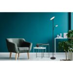 Lampă de podea metal negru mat, plastic negru mat, touch on/off, dimmable, flexo, ø: 250mm, H: 1790mm, lung. cablu 1800mm, 1 x LED 20W 230V, sursă 240-1900lm, ieșire 150-1100lm, CCT 3000/4000/6500K, 1 x LED 5W 230V, sursă 450lm, ieșire 330lm, 3000K - imagine 2