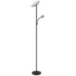 Lampă de podea metal negru mat, plastic negru mat, touch on/off, dimmable, flexo, ø: 250mm, H: 1790mm, lung. cablu 1800mm, 1 x LED 20W 230V, sursă 240-1900lm, ieșire 150-1100lm, CCT 3000/4000/6500K, 1 x LED 5W 230V, sursă 450lm, ieșire 330lm, 3000K - imagine 3
