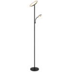 Lampă de podea metal negru mat, plastic negru mat, touch on/off, dimmable, flexo, ø: 250mm, H: 1790mm, lung. cablu 1800mm, 1 x LED 20W 230V, sursă 240-1900lm, ieșire 150-1100lm, CCT 3000/4000/6500K, 1 x LED 5W 230V, sursă 450lm, ieșire 330lm, 3000K - imagine 5