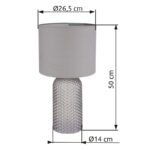 Lampă de masă sticlă de culoarea șampaniei, material textil de culoarea șampaniei, cablu PVC alb, comutator basculant pe cablu, ø: 265mm, H: 500mm, lungime cablu 1300mm, excl. 1x E27 60W 230V - imagine 6