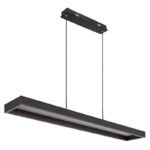 Lampă suspendată metal negru mat, aluminiu antracit periat, acrilic opal, reglabil, mai multe niveluri prin intermediul întrerupătorului de perete, telecomandă, LxLxA: 1160x186x1200mm, LED 70W 230V, sursă 600-8941lm, ieșire 300-5492lm, CCT 2700-6500K - imagine 3