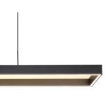 Lampă suspendată metal negru mat, aluminiu antracit periat, acrilic opal, reglabil, mai multe niveluri prin intermediul întrerupătorului de perete, telecomandă, LxLxA: 1160x186x1200mm, LED 70W 230V, sursă 600-8941lm, ieșire 300-5492lm, CCT 2700-6500K - imagine 5