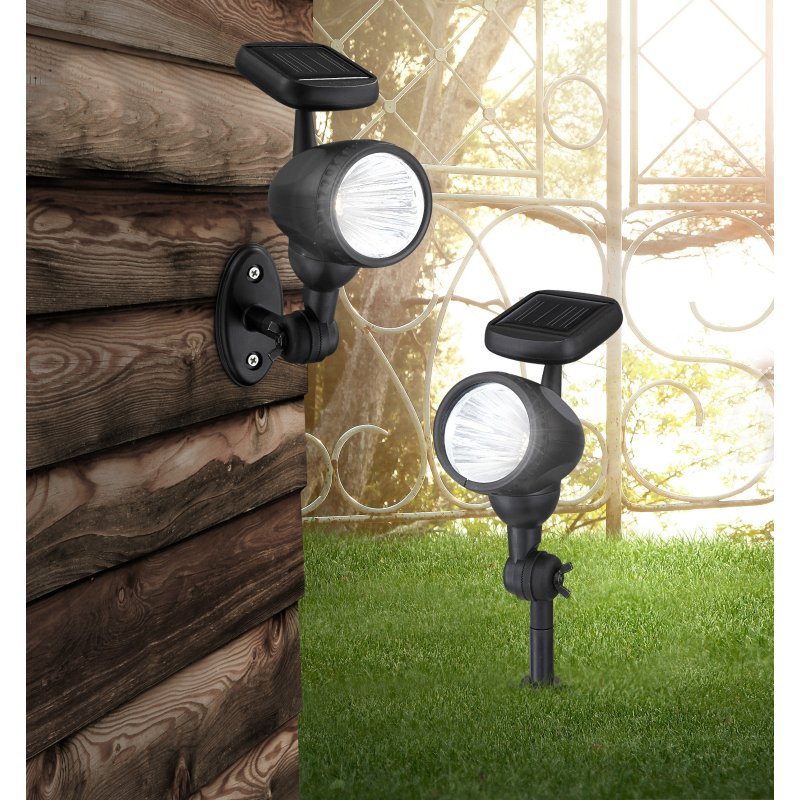 solar-33026-g16235 Corp iluminat solar, plastic negru, IP44, 1x Ni MH AAA 600mAh 1,2V, BxH:85x170, inkl. 3xLED 0,06W 3V, alb - imagine 1