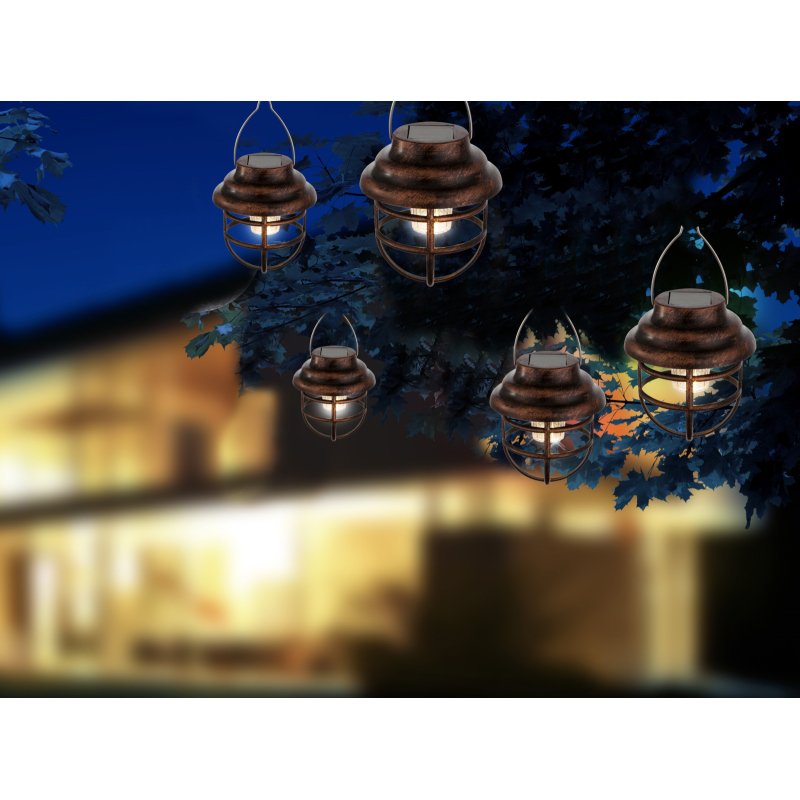 solar-33059-16-g22196-4 Corp de iluminat solar, metal/plastic, felinar, display 16 buc., IP44, D:80, H:140, inkl. 1xLED 0,06W 3,2V, alb/cald - imagine 1