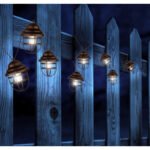 Corp iluminat solar, plastic negru, ghirlanda luminosasa cu 8 lanterne,  cablu de 150 cm, IP44, L:4300, inkl. 8xLED 0,06W 3,2V, alb/cald - imagine 3