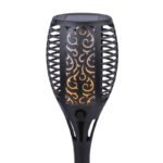 Corp iluminat solar, plastic negru, faclie, efect de flacara, IP44, intrerupator, D:100, H:580, inkl. 36xLED 0,1W 3V, galben, 1800K - imagine 3