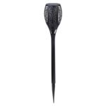 Corp iluminat solar, plastic negru, faclie, efect de flacara, IP44, intrerupator, D:100, H:580, inkl. 36xLED 0,1W 3V, galben, 1800K