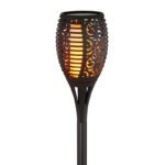 Lumină solară din plastic negru mat, plastic alb, întrerupător glisant, efect de foc, IP44, lanternă pe vârf de pământ, ø: 120mm, H: 975mm, incl. 54x LED 0.1W 3V, 1800K - imagine 5