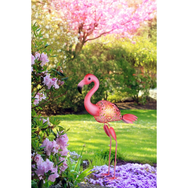 solar-33202-g24387-6 Lampa solara,Flamingo ,metal, roz deschis , 340x160x740, IP44, Lxlxh :., inclusiv 1xLED 0,06W 3V 3000K. - imagine 1