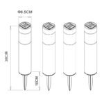 Corp iluminat solar, metal/plastic Set de 4 buc, IP44, D:65, H:380, inkl. 1xLED 0,07W 3V, alb - imagine 5