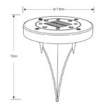 Lampă solară, LED 8x0.1W, Inox, IP44, Globo - imagine 6