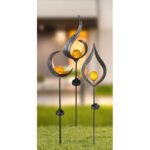 Corp iluminat solar, metal culoare bronz, sticla transparenta cu model , IP44, LxBxH:175x60x900, inkl. 1xLED 0,02W 3V - imagine 2