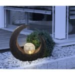 Corp iluminat solar, plastic negru, sticla transparenta cu model , IP44, LxBxH:294x90x305, inkl. 1xLED 0,02W 3V - imagine 3