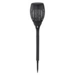 Lampa solară din plastic negru, lanternă ,pe vârf LED care pâlpâie, set de2 buc, IP44, întrerupător, D: 95, H: 500, incl. 36xLED 0,5 W 3V, galben , 3000K - imagine 3