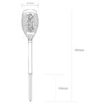 Lampa solară din plastic negru, lanternă ,pe vârf LED care pâlpâie, set de2 buc, IP44, întrerupător, D: 95, H: 500, incl. 36xLED 0,5 W 3V, galben , 3000K - imagine 6