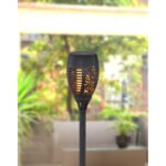 Lampa solară din plastic negru, lanternă ,pe vârf LED care pâlpâie, set de2 buc, IP44, întrerupător, D: 95, H: 500, incl. 36xLED 0,5 W 3V, galben , 3000K