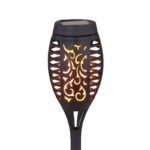 Lampa solară din plastic negru, lanternă ,pe vârf LED care pâlpâie, IP44, întrerupător, Display de 12 buc, D: 75, H: 510, incl. 12xLED 0.1W 3V , galben - imagine 4